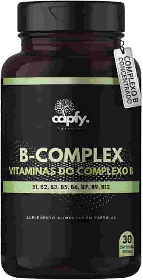 Complexo B Puro Concentrado Capfy. Nutrition Vitaminas B1, B2, B3, B5, B6, B7, B9, B12 com Biotina Premium 30 Cápsulas