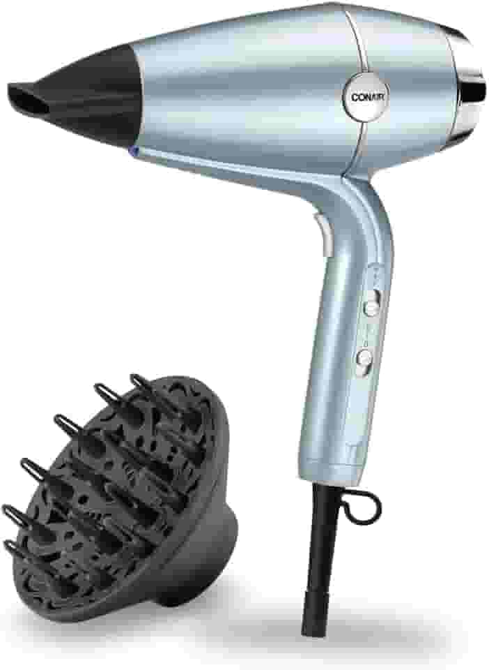 Secador de Cabelo Conair Hydro-Fusion com Difusor, 2 Velocidades, 2 Temperaturas 1875W Prateado 220V