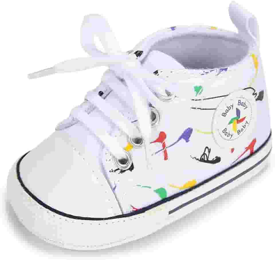 Tênis infantil unissex para bebês meninas com sola antiderrapante e sola antiderrapante para recém-nascidos