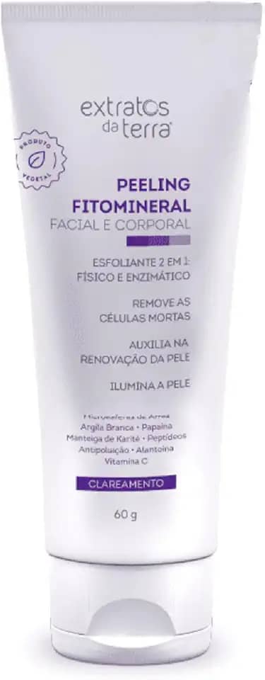 Peeling Fitomineral Físico e Enzimático – Esfoliação Facial e Corporal Dupla Ação com Vitamina C