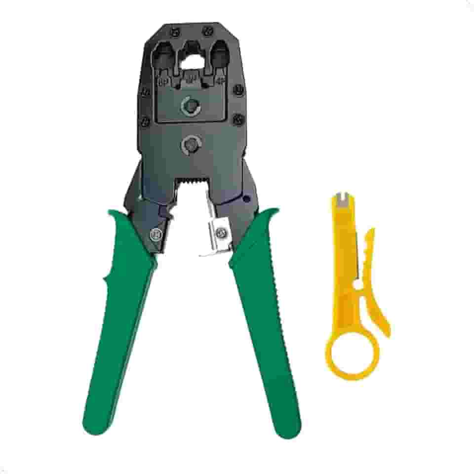 Alicate Crimpador E Desencapador Cabo De Rede Rj45 Rj11 Descascador Cat5 Cat6 Mundo Compras