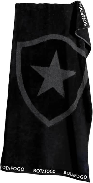 Toalha de Banho Botafogo Brasão Escudo Oficial Buettner Jacquard cor Preto