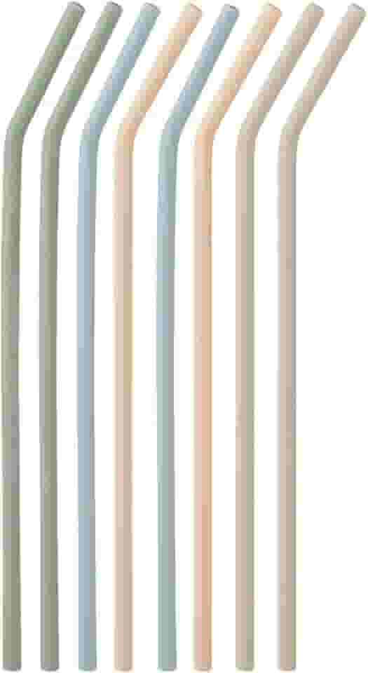 8 canudos de silicone reutilizáveis e livres de BPA – Canudos para beber padrão de grau alimentício, canudos reutilizáveis para viagem