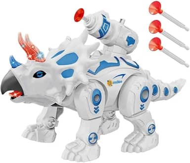 Dinossauro de Brinquedo Interativo com Lançador de Dardos, Som e Luz