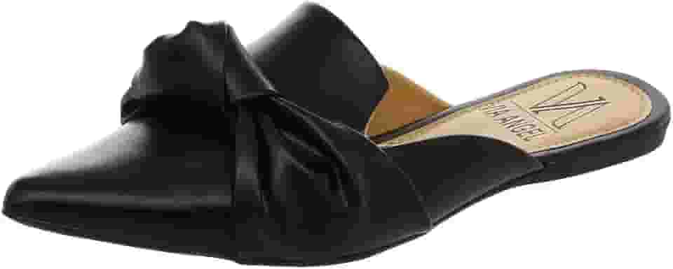 Mule Feminino Sapatilha Bico Fino Laço Nó Confortável Via Angel 19.03