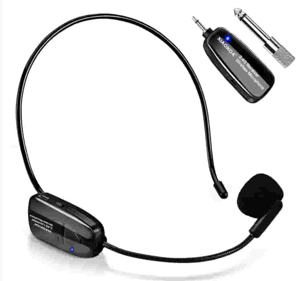 Microfone Sem Fio 2.4G, Transmissão Sem Fio de 50m, Carregamento USB, Adequado para Palestrante/Equipamentos de áudio/Sistemas PA