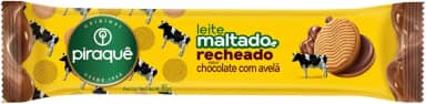 Biscoito Leite Maltado Recheio Chocolate com Avelã Piraquê Pacote 85g