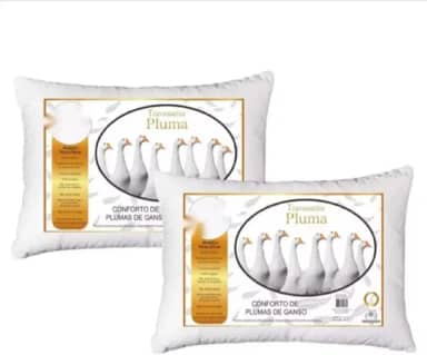 Travesseiro Pluma de Ganso Antialérgico Macio e asuave 2 unidades