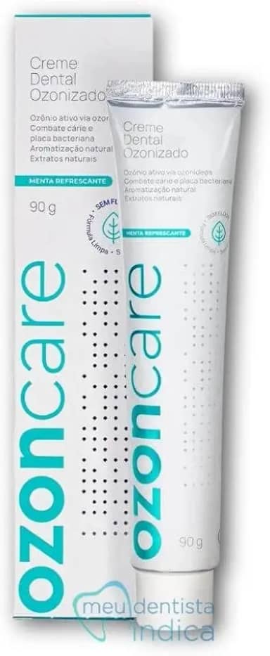 Creme Dental Ozonizado sem Flúor e sem Parabenos, Vegano, Ozoncare, 90g