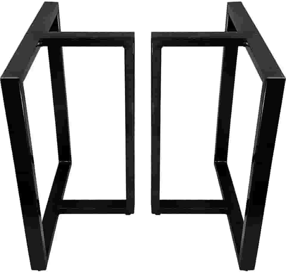 Base de Mesa de Jantar Kansas para Tampos de Vidro Pedra e Madeira até 200cm x 100cm - preta