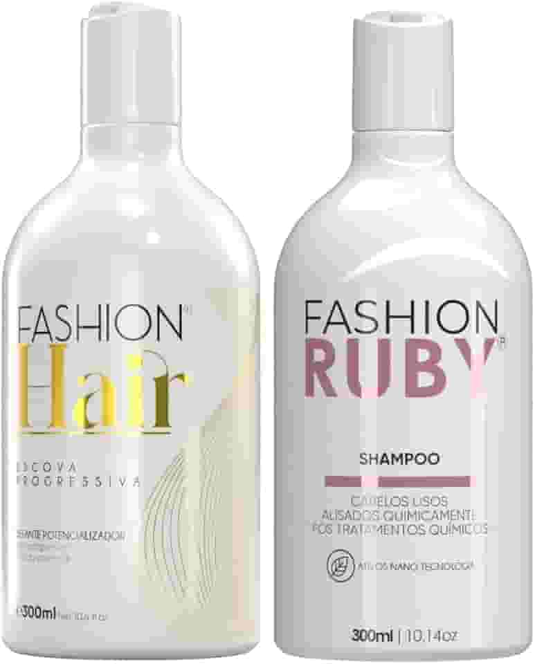 Kit Progressiva Profissional Fashion Hair 300ml + Shampoo Pós Química 300ml