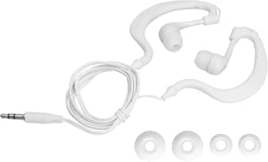 Fones de ouvido à prova d'água IP68 subaquáticos cabo mais curto plugue de 3,5 mm banhado a ouro plugues de fone de ouvido para natação, corrida, surfe, academia, exercício (branco)