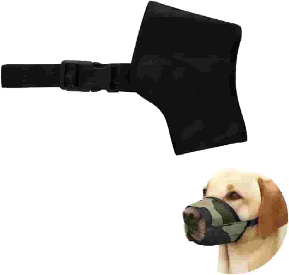 Focinheira Ajustável Pet Cães Cachorros Poliéster Resistente Preto