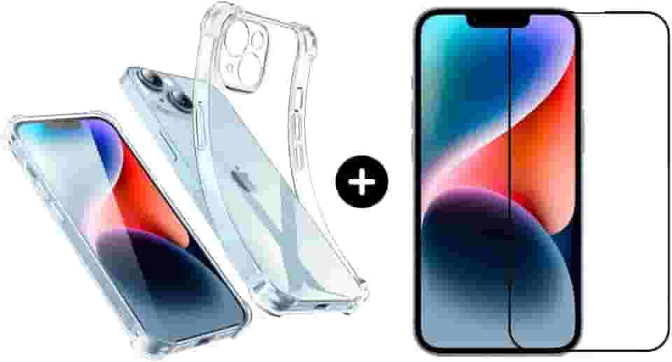 Película De Vidro 3D Tela Toda Para iPhone + Capa Capinha Case (iPhone 14)