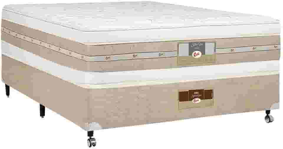Cama Box + Colchão Castor Casal Silver Star Air Double Face Pocket 138x188x61cm