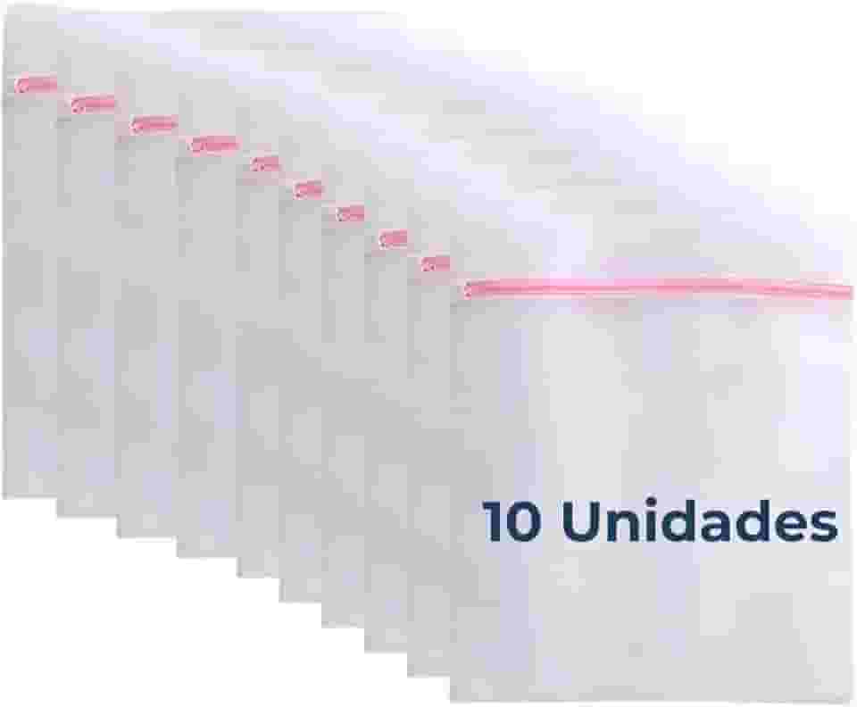 Kit 10/5 Sacos para Lavar Roupa 30x40cm - Zíper Reforçado | Sacos para Máquina | Saquinho de Roupas Delicadas, Protetor Anti-Fiapo | Kit Lavanderia Reutilizável | Premium MyBrins (5 unid)