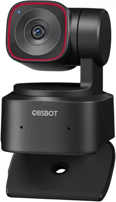 OBSBOT Tiny 2 Lite 4K Webcam PC, câmera de streaming PTZ com rastreamento IA e sensor 1/2', controle gestos HDR microfones webcam computador mesa laptop reunião videochamadas 4K@30fps / 1080@60fps