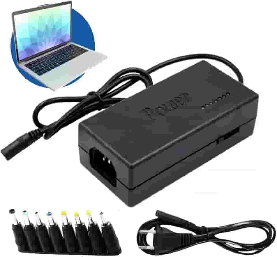 Carregador Universal Notebook, 9 Pinos Multi Conectores, 96W, USB-C, Compatível com Vários Modelos de Notebook e Monitores, Bivolt 110/220v