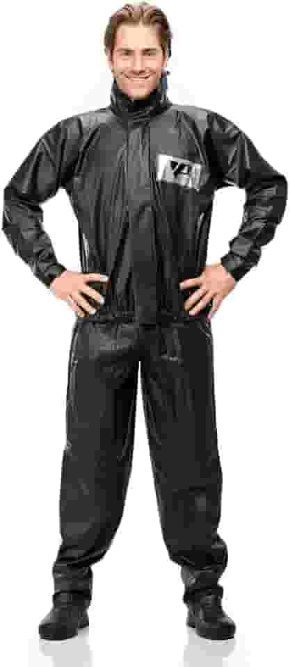 Capa de Chuva Pantaneiro 2700 PVC Com Gola, Capa de Chuva Esportiva, Conjunto Impermeável Preto, Jaqueta e Calça em PVC, para Motociclismo e Atividades ao Ar Livre