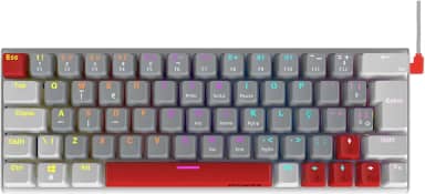 TECLADO MECÂNICO GAMER PCYES KUROMORI 60% WHITE GHOST - SWITCH RED - LED RAINBOW - PTKMWG60RD