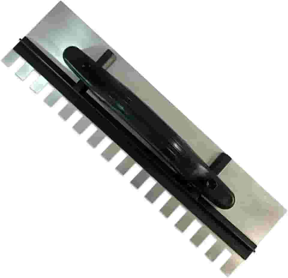 Desempenadeira De Aço Dentada Regulável 43 X 12cm - Grande P/Aplicação de Argamassa Acabamento Pedreiro