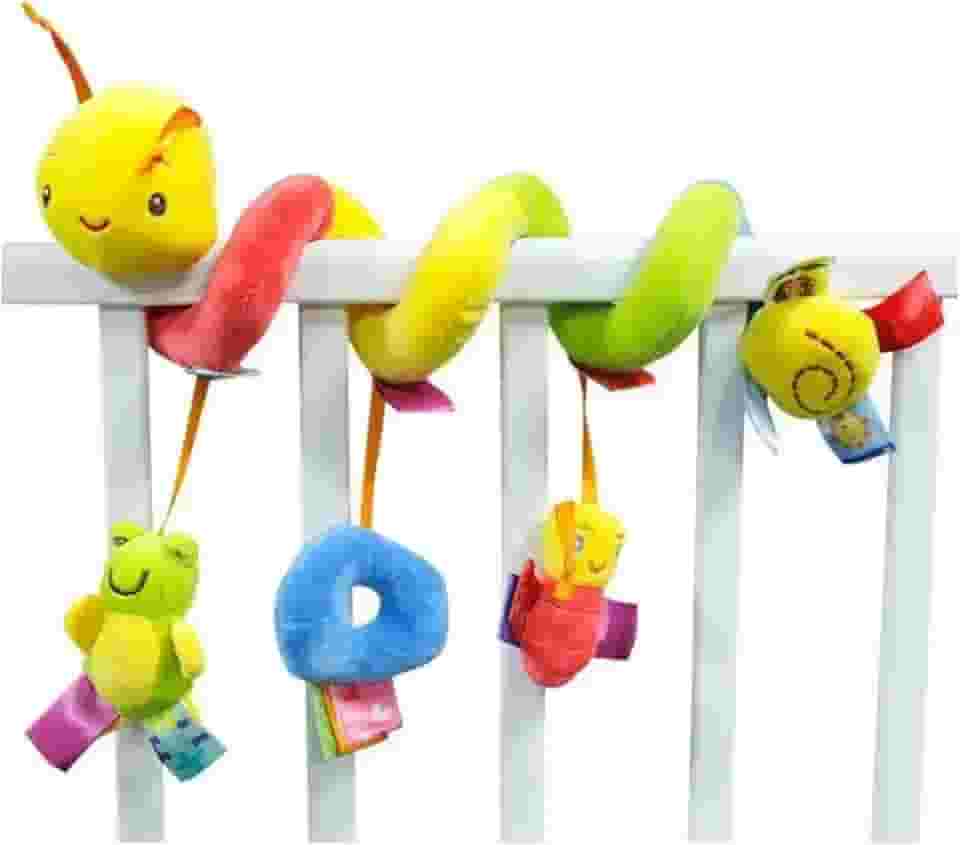 Móbile Centopeia Espiral com Chocalho Brinquedo de Carrinho para Bebê