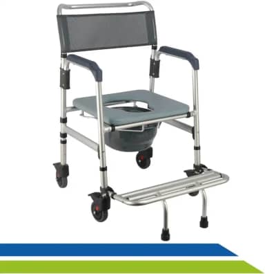 Cadeira de Banho Higiênica em Alumínio Dobrável Desmontável Idoso Adulto até 135kg Hidrolight Prata