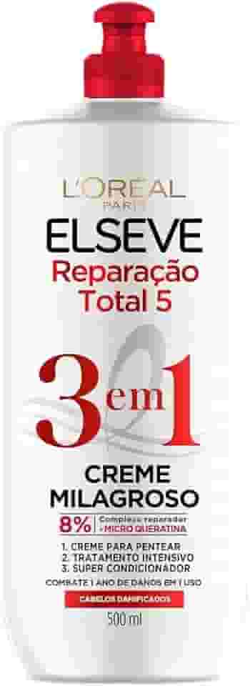 Creme Milagroso 3 em 1 Elseve Reparação Total 5 500ml