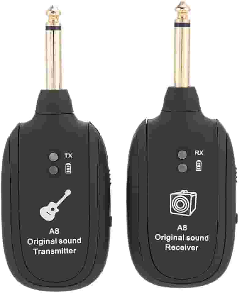 Transmissor de guitarra, transmissor sem fio e receptor de guitarra digital com cabo de carregamento USB para teclado de violão de guitarra elétrica