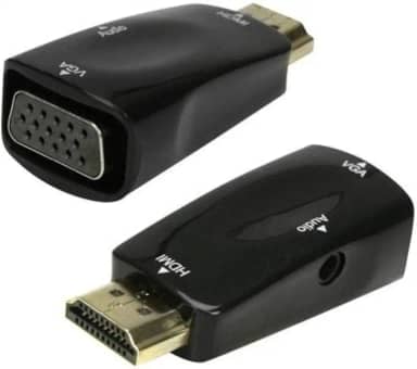 Plug Conversor HDMI X VGA com Saida R+L Preto CHIP SCE
