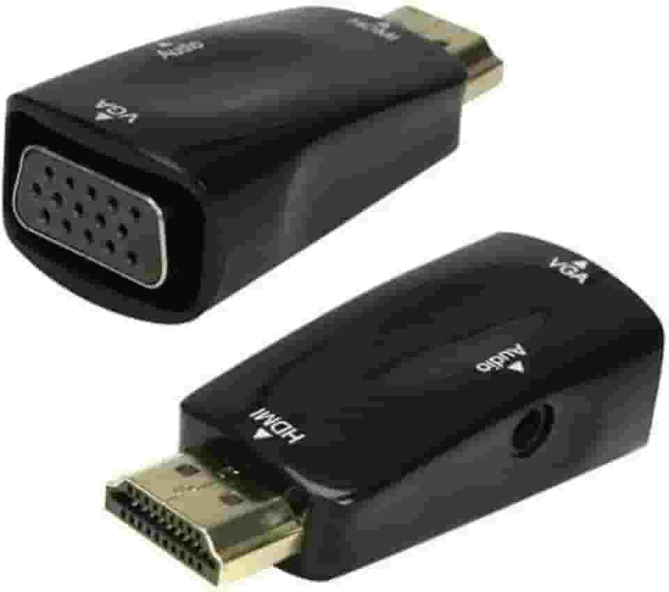 Plug Conversor HDMI X VGA com Saida R+L Preto CHIP SCE
