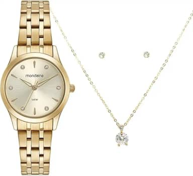 Kit Relógio Mondaine Analógico 32610lpmkde1k1 Dourado