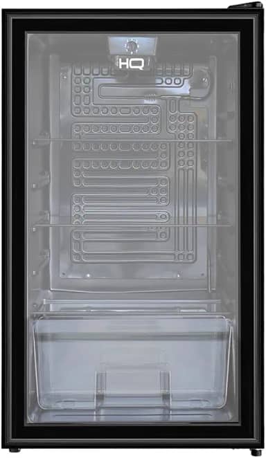 Frigobar Expositor Vertical HQ Vidro Duplo 95 Litros Preto HQ-95FBPV 220V