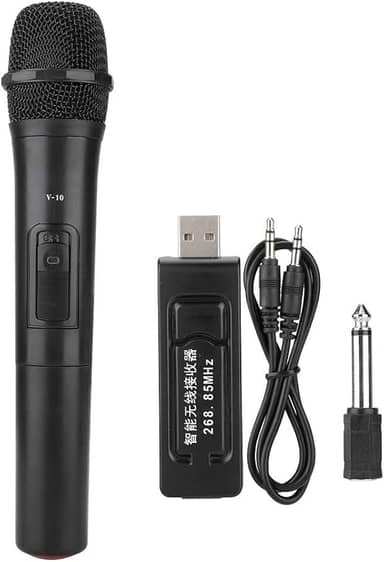 Microfone Sem Fio Profissional ZJchao, Dinâmico, UHF, 20 Metros de Distância, Karaokê, Igreja, Amplificador de Áudio