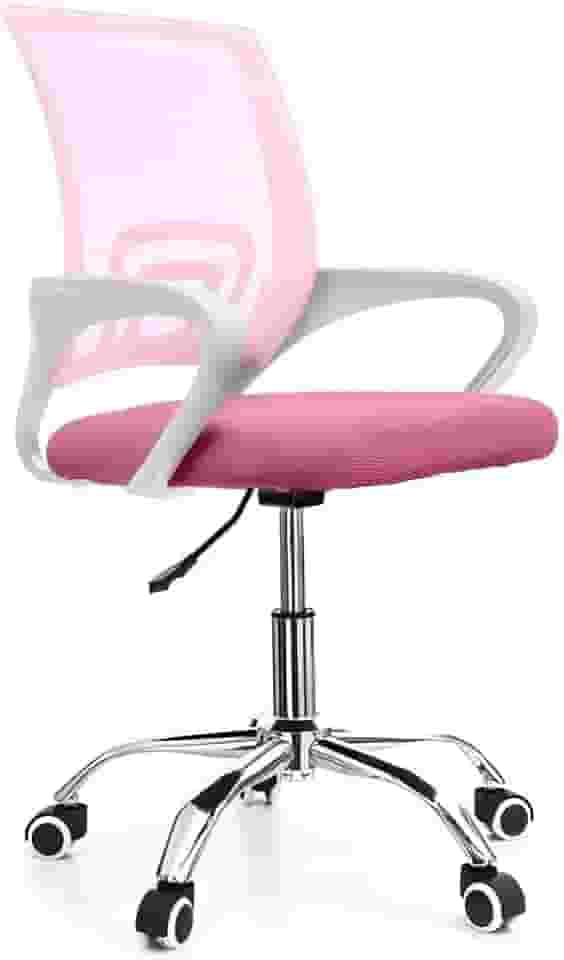 Cadeira de Escritório Secretária Base Cromada com Rodinha Fortt Lisboa Rosa - CSF02-R