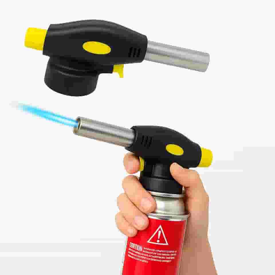 Maçarico Portátil para Culinária, Chama Ajustável até 1300°C, Acendimento Automático, Gás Butano Uso Doméstico e Profissional