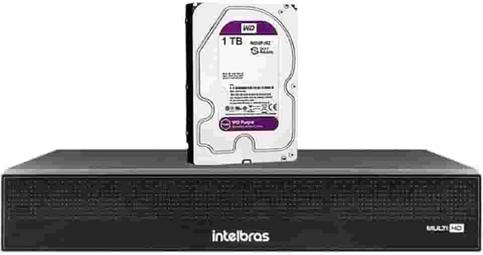 Dvr Gravador de Vídeo Intelbras MHDX 3116-C 16 Canais Full HD 1080p com Compressão H.265+ e Inteligência Artificial + HD 1TB Purple