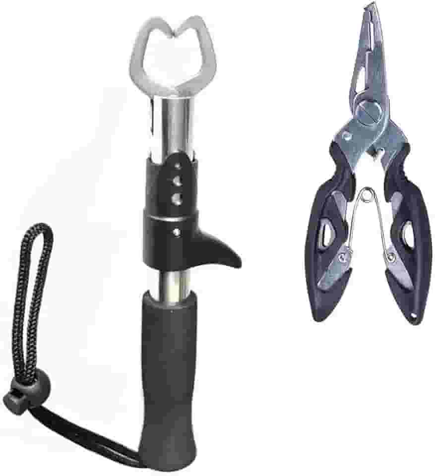 Kit Alicate Pega Peixe Inox Mais Alicate De Pesca Tira Anzol