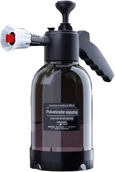Pulverizador de Alta Pressão Snow Foam, Borrifador Manual 2L com Bomba para Limpeza Automotiva, Espuma e Spray 2 em 1, Preto