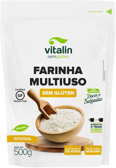 Vitalin Farinha Multiuso Integral Sem Glúten 500G