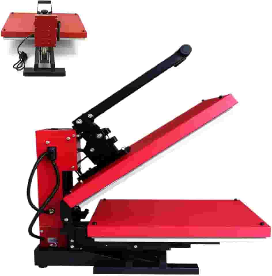 Prensa Térmica Comercial 2400W 40X60cm (16X24in), Design Tipo Concha com Base Deslizante para Impressão de T-shirts