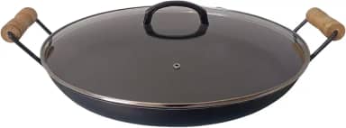 Chapa De Arado De Ferro De 42 Cm De Diâmetro 5cm Altura com tampa de vidro