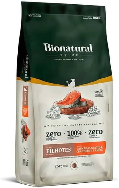 Bionatural Prime - Salmão Gatos Filhotes 7,5kg