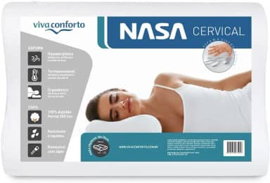 Travesseiro Nasa Cervical Anatômico Ortopédico Capa Percal 200 Fios 100% Algodão Viva Conforto