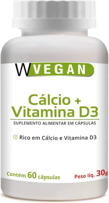 W Vegan Calcio + Vitamina D3 2.000 Ui 60 Capsulas Wvegan Vegano Cálcio