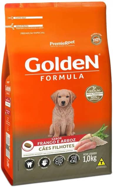 Ração Golden Filhote Sabor Frango e Arroz para Cães, 15kg Premier Pet Para Todas Grande Filhotes, Sabor Frango