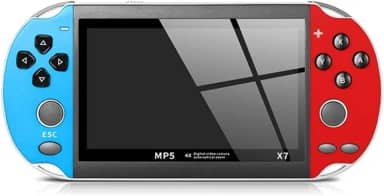 Vídeo Game Portátil X7 Tela de 5.1'' Polegadas MP5 LD - Retrô Console Multijogos Clássicos 8GB de Memória USB e Saída de Video Interface para TV/AV