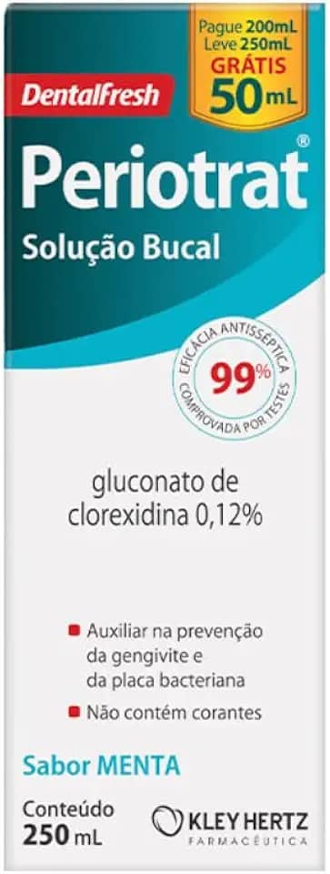 Solução Bucal Periotrat Sabor Menta Com Álcool 250ml - Kley Hertz