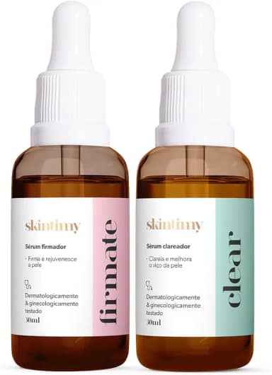 Kit Firmador e Clareador Íntimo Skintimy | Clear + Firmate | Testados Clinicamente por Ginecologistas e Dermatologistas 30ml