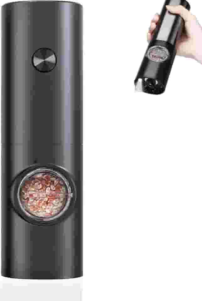 Moedor Eletrico Sal Pimenta Saleiro Moedor Eletrico Pimenta e Temperos Kit Triturador de Especiarias Automático A Pilha Com Luz LED | Premium InoVibes (1 unidade)